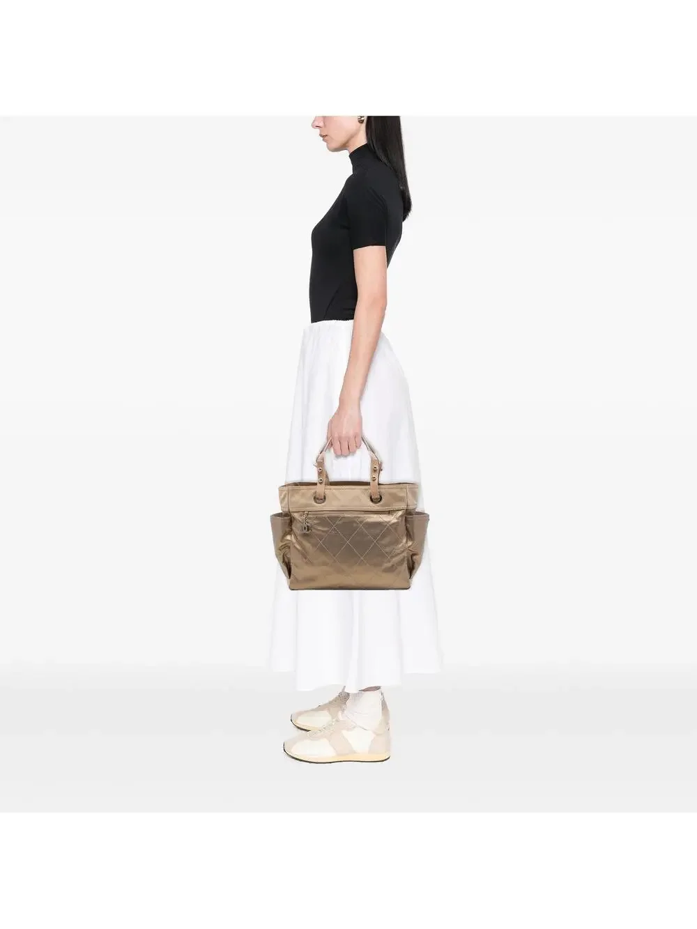 Chanel Large Quilted Coated Canvas #300852C10B